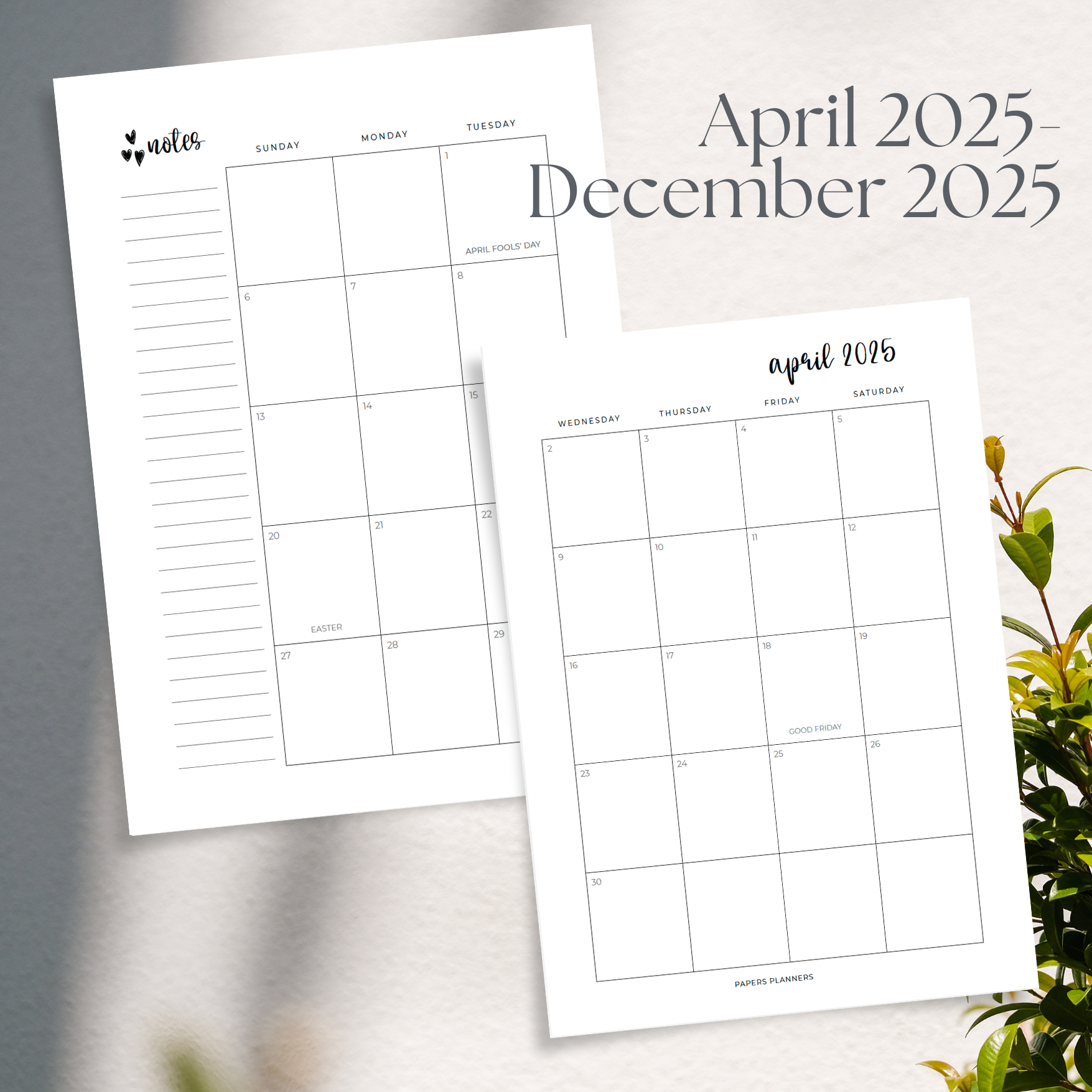 2025 Dated Mini Insert Bundle – April to December
