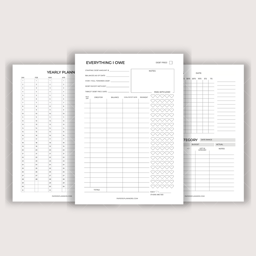 Printable Mini Budget Planner designed for budgeting and savings — undated A5 pages for daily money tracking