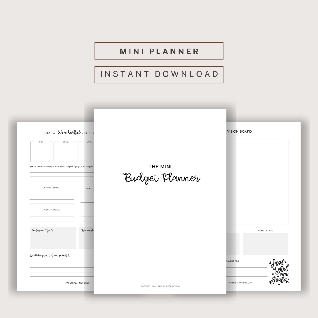Mini Planner Mini Pags NEW**Mini Legacy Budget Planner (A5) – Papers Planners