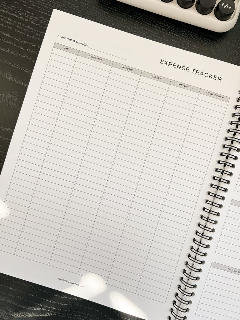 Easy-to-use budget book for beginners with monthly budgeting and expense pages.