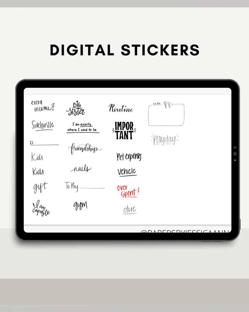 digital ipad stickers