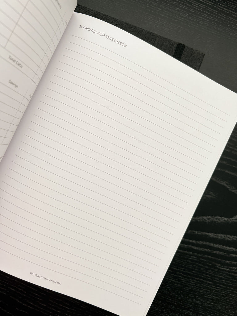 Men’s budget planner interior pages — includes expense tracker and goal setting templates.