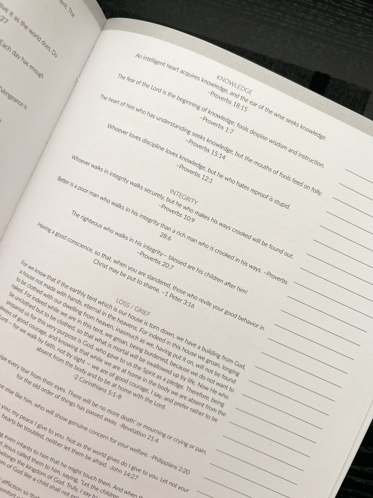 Men’s budget planner interior pages — includes holy bible scripture and goal setting templates