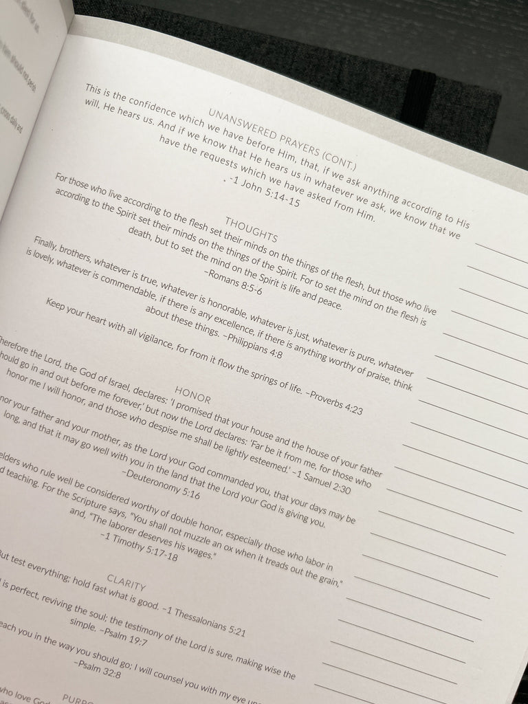 Hardcover men’s planner with ribbon bookmark, designed for professionals. scripture, christian planner