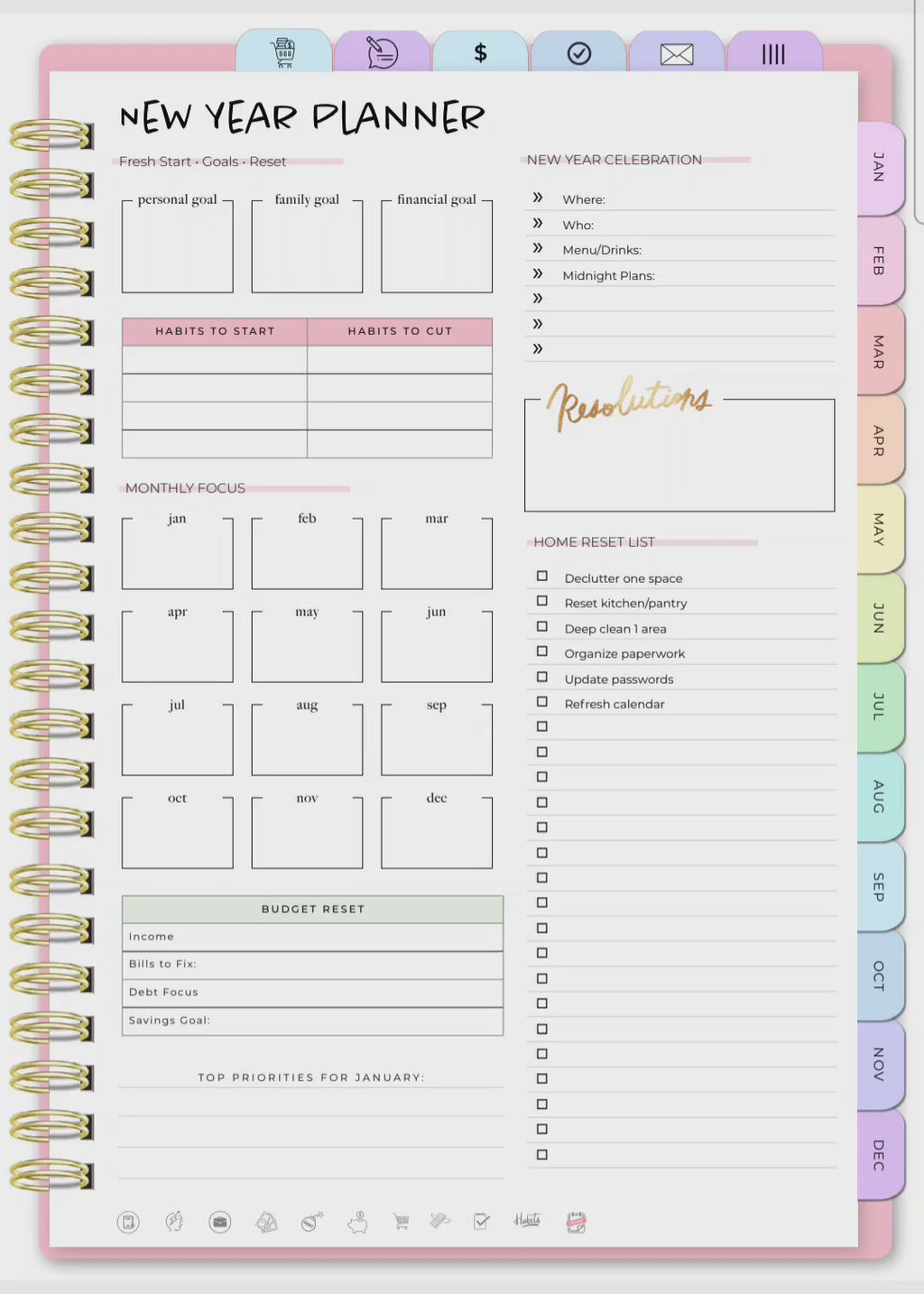 Digital planner click thru